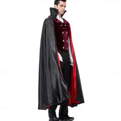 Vampire Dracula Halloween Cosplay Costume Masquerade Outfits Cosplay Adults' Men's Carnival Masquerade Mardi Gras Party / Evening Easy Halloween Costumes Dress Up
