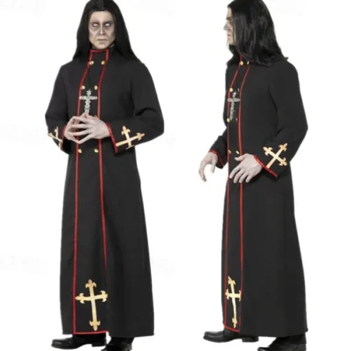 Vampire Pastor Cosplay Costume Masquerade Adults' Men's Cosplay Halloween Carnival Performance Halloween Halloween Carnival Masquerade Easy Halloween Costumes With Wig