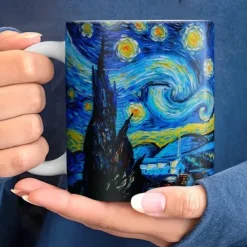Van Gogh Starry Night Ceramic Mug - Perfect Gift for Friends, Office Water Cup, Home Milk Mug