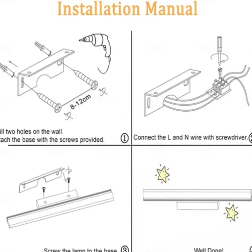 Vanity Light LED Mirror Front Lamp Waterproof IP20 LED Bathroom Lights Over Mirror Wall Lighting Fixtures for Bathroom Bedroom Living Room Cabinet 110-240V
