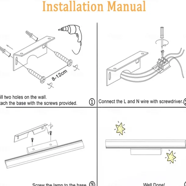 Vanity Light LED Mirror Front Lamp Waterproof IP20 LED Bathroom Lights Over Mirror Wall Lighting Fixtures for Bathroom Bedroom Living Room Cabinet 110-240V