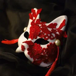 Venice Carnival Cat Mask Black Masquerade Graduation Party Accessories Women Elegant Halloween Cosplay Masks