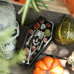 Versatile Gothic Coffin Planter Box for Succulents, Candy & Jewelry Storage - Perfect for Halloween & Easter Decor Indoor/Outdoor Use