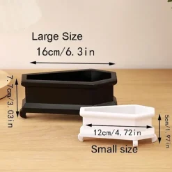 Versatile Gothic Coffin Planter Box for Succulents, Candy & Jewelry Storage - Perfect for Halloween & Easter Decor Indoor/Outdoor Use