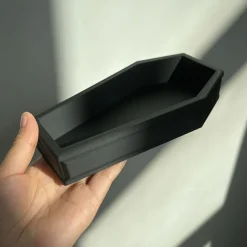 Versatile Gothic Coffin Planter Box for Succulents, Candy & Jewelry Storage - Perfect for Halloween & Easter Decor Indoor/Outdoor Use