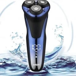 VGR Electric Razor for Men USB Rechargeable 3D Rotary Men's Shaver Pop-up Beard Trimmer Grooming Kit IPX7-Waterproof Corded & Cordless Wet Dry Beard Shavers LED Display