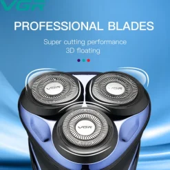 VGR Electric Razor for Men USB Rechargeable 3D Rotary Men's Shaver Pop-up Beard Trimmer Grooming Kit IPX7-Waterproof Corded & Cordless Wet Dry Beard Shavers LED Display