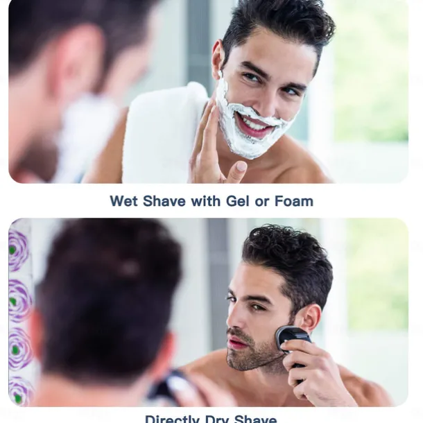 VGR Electric Razor for Men USB Rechargeable 3D Rotary Men's Shaver Pop-up Beard Trimmer Grooming Kit IPX7-Waterproof Corded & Cordless Wet Dry Beard Shavers LED Display