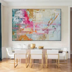 Vibrant Painting hand painted Abstract Painting pink Painting Canvas Painting Handmade Painting Large pattle knife Oil Painting Home Decor Wall Art painting