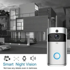 Video Doorbell Camera Wireless Battery Powered WiFi Video Doorbell Camera Motion Detector 2-Way Talk HD Video Night Vision Cloud Storage Battery Powered 2.4G WiFi Smart Home Security Doorbell C