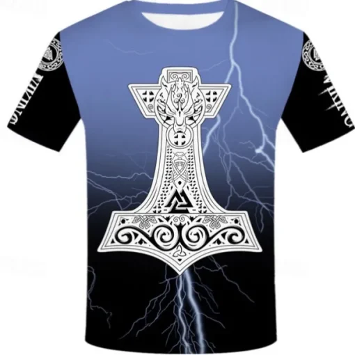Viking Tattoo T-shirt Print 3D Graphic For Men's Adults' Carnival Masquerade 3D Print Casual Daily