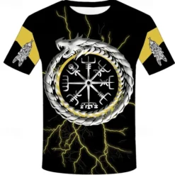 Viking Tattoo T-shirt Print 3D Graphic For Men's Adults' Carnival Masquerade 3D Print Casual Daily