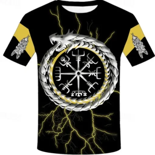 Viking Tattoo T-shirt Print 3D Graphic For Men's Adults' Carnival Masquerade 3D Print Casual Daily