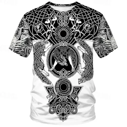 Viking Tattoo T-shirt Print 3D Graphic For Men's Adults' Carnival Masquerade 3D Print Casual Daily