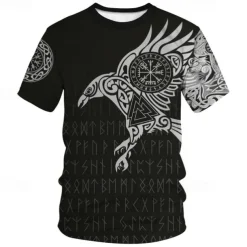 Viking Tattoo T-shirt Print 3D Graphic For Men's Adults' Carnival Masquerade 3D Print Casual Daily