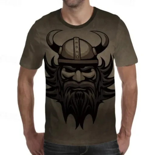 Viking Tattoo T-shirt Print 3D Graphic For Men's Adults' Carnival Masquerade 3D Print Casual Daily