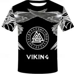 Viking Tattoo T-shirt Print 3D Graphic For Men's Adults' Carnival Masquerade 3D Print Casual Daily