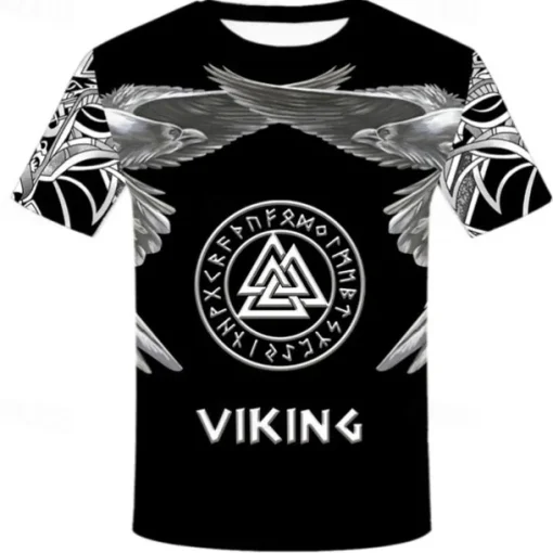 Viking Tattoo T-shirt Print 3D Graphic For Men's Adults' Carnival Masquerade 3D Print Casual Daily