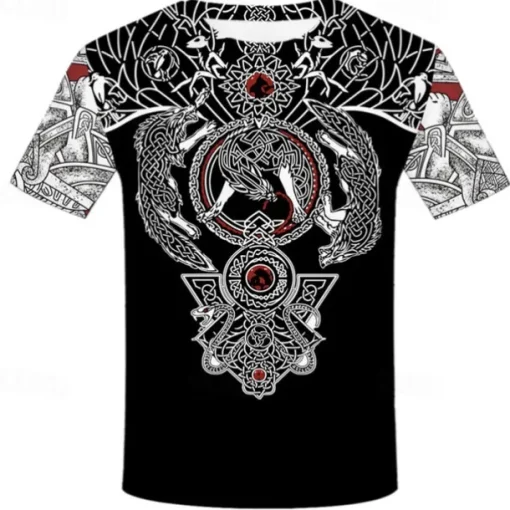 Viking Tattoo T-shirt Print 3D Graphic For Men's Adults' Carnival Masquerade 3D Print Casual Daily