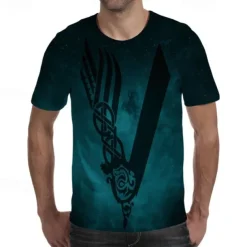 Viking Tattoo T-shirt Print 3D Graphic For Men's Adults' Carnival Masquerade 3D Print Casual Daily