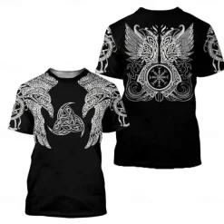 Viking Tattoo T-shirt Print 3D Graphic For Men's Adults' Carnival Masquerade 3D Print Casual Daily