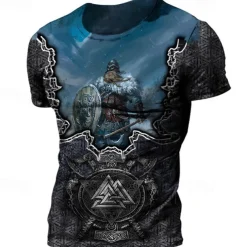 Viking Tattoo T-shirt Print 3D Graphic For Men's Adults' Carnival Masquerade 3D Print Casual Daily