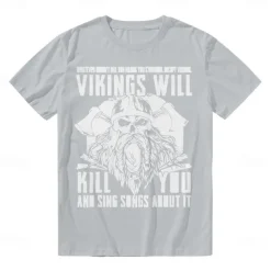 Viking T-shirt Pattern Graphic For Men's Adults' Halloween Carnival Masquerade Hot Stamping Casual Daily