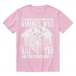 Viking T-shirt Pattern Graphic For Men's Adults' Halloween Carnival Masquerade Hot Stamping Casual Daily