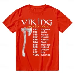 Viking T-shirt Pattern Graphic For Men's Adults' Halloween Carnival Masquerade Hot Stamping Casual Daily