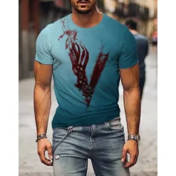 viking Viking Cosplay Costume T-shirt Print 3D Classic Street Style For Couple's Men's Women's Adults' 3D Print Street Daily Wear