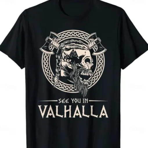 Vikings Warriors T-shirt Anime Classic Street Style For Couple's Men's Women's Adults' Hot Stamping Casual Daily
