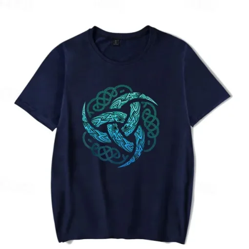 Vikings Warriors T-shirt Anime Classic Street Style For Couple's Men's Women's Adults' Hot Stamping Casual Daily