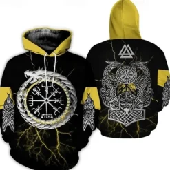 Vikings Warriors Viking Tattoo Hoodie Cartoon Manga Anime 3D Front Pocket Graphic For Couple's Men's Women's Adults' 3D Print Casual Daily