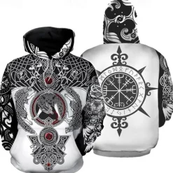 Vikings Warriors Viking Tattoo Hoodie Cartoon Manga Anime 3D Front Pocket Graphic For Couple's Men's Women's Adults' 3D Print Casual Daily
