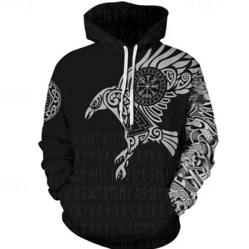 Vikings Warriors Viking Tattoo Hoodie Cartoon Manga Anime 3D Front Pocket Graphic For Couple's Men's Women's Adults' 3D Print Casual Daily