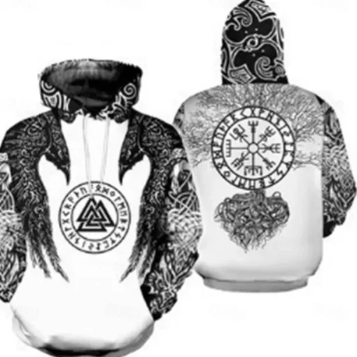 Vikings Warriors Viking Tattoo Hoodie Cartoon Manga Anime 3D Front Pocket Graphic For Couple's Men's Women's Adults' 3D Print Casual Daily