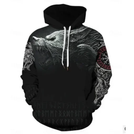 Vikings Warriors Viking Tattoo Hoodie Cartoon Manga Anime 3D Front Pocket Graphic For Couple's Men's Women's Adults' 3D Print Casual Daily