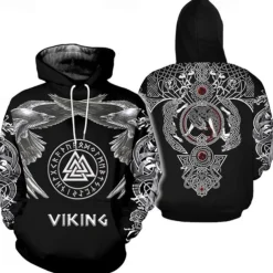 Vikings Warriors Viking Tattoo Hoodie Cartoon Manga Anime 3D Front Pocket Graphic For Couple's Men's Women's Adults' 3D Print Casual Daily