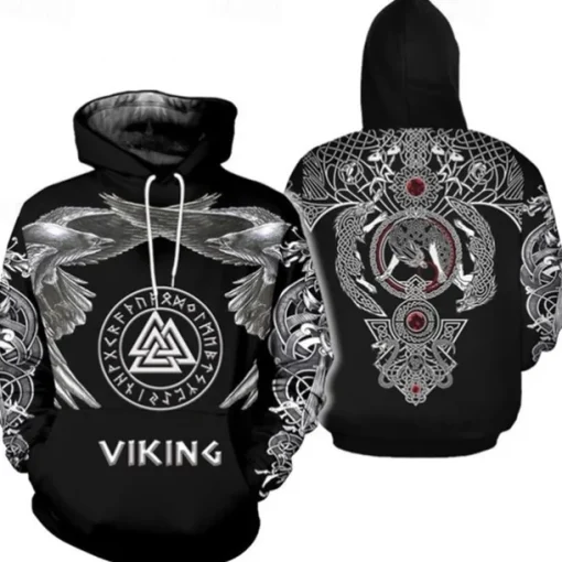 Vikings Warriors Viking Tattoo Hoodie Cartoon Manga Anime 3D Front Pocket Graphic For Couple's Men's Women's Adults' 3D Print Casual Daily