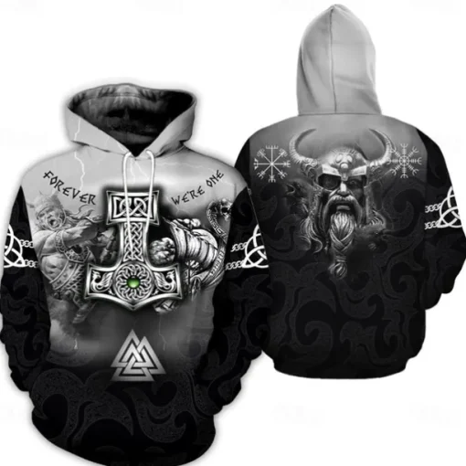 Vikings Warriors Viking Tattoo Hoodie Cartoon Manga Anime 3D Front Pocket Graphic For Couple's Men's Women's Adults' 3D Print Casual Daily