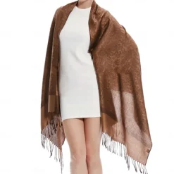 vimate Silky Paisley Pashmina Shawl Scarf-Women's Soft Double-side Jacquard Pashminas Wrap for Evening Dress Travel Shawl