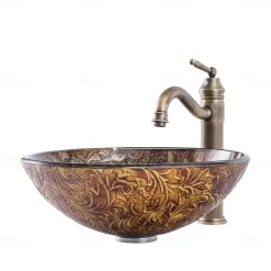 Vintage Bathroom Vessel Sink Set Round 16.5