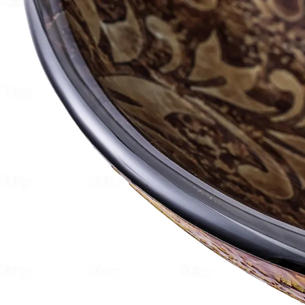 Vintage Bathroom Vessel Sink Set Round 16.5"x5.7", Sink Mixer Faucet and Drain Combo with Pop-up Drain, Boat Shape Tempered Glass Artistic Vessel Vanity Sink Bowl, Above Counter Sink Art Wash Basin