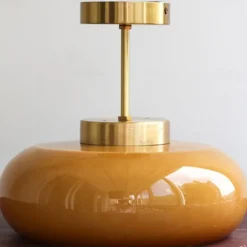 Vintage Ceiling Lights,Retro Glass Chandelier,Flush Mount Chandelier Light,Unique Brass Chandelier Dining