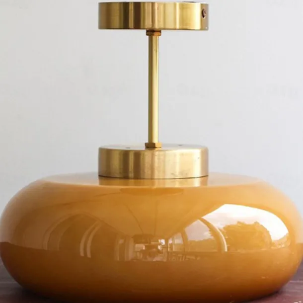 Vintage Ceiling Lights,Retro Glass Chandelier,Flush Mount Chandelier Light,Unique Brass Chandelier Dining