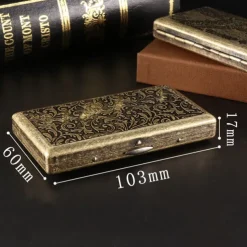 Vintage Cigarette Case, Holds 20 Cigarettes, Lightweight and Portable, Double-Sided with Multiple Patterns, Accessory