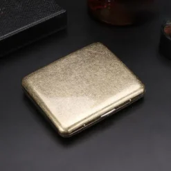 Vintage Cigarette Case with Both Sides Open to Support Generation of Bronze Condensed Flower Metal Flip-top Carved(Can Hold 20 Cigarette)