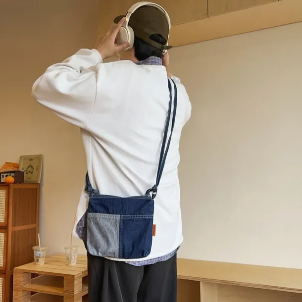 Vintage Denim Crossbody Bag – Casual Lightweight Shoulder Purse for Women, Trendy Everyday Messenger Bag