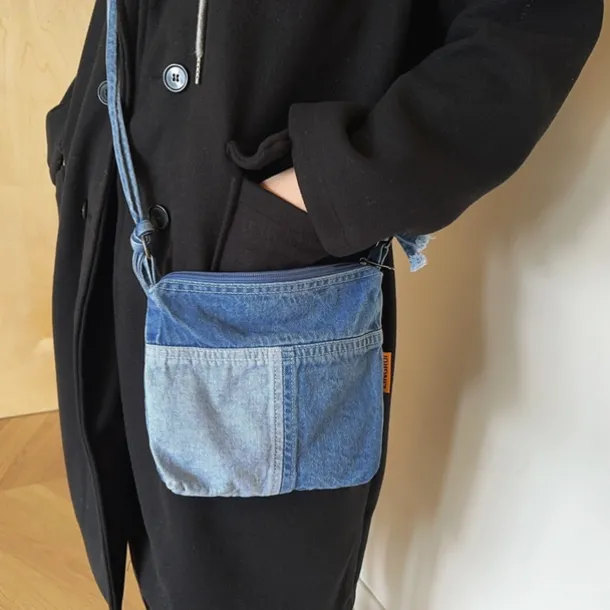 Vintage Denim Crossbody Bag – Casual Lightweight Shoulder Purse for Women, Trendy Everyday Messenger Bag