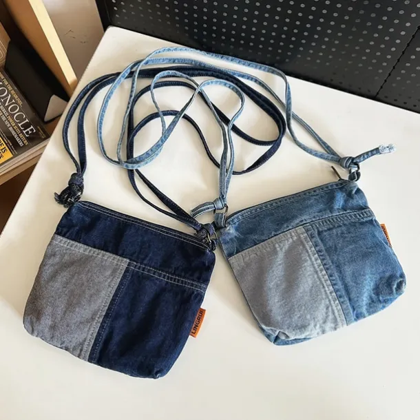 Vintage Denim Crossbody Bag – Casual Lightweight Shoulder Purse for Women, Trendy Everyday Messenger Bag